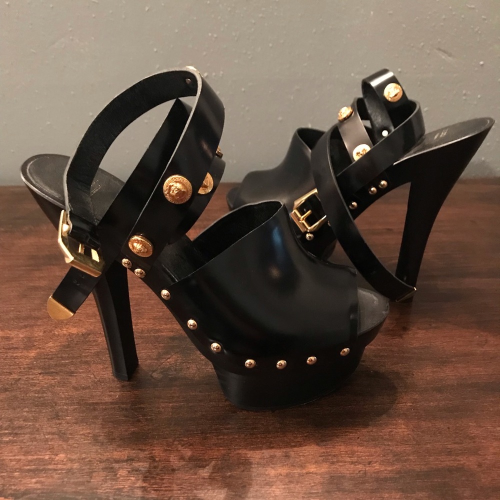 Versace ankle strap platforms Authentic
